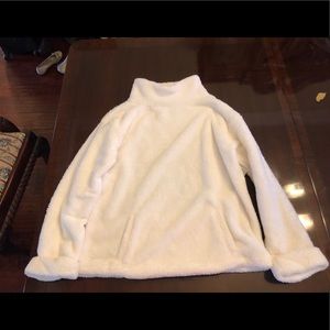 cute fluffy white pullover from Gap